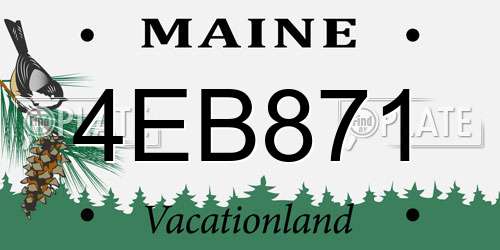 4EB871 Maine License Plate