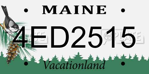 4ED2515 Maine License Plate