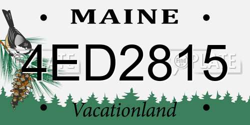 4ED2815 Maine License Plate