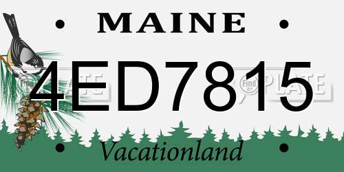 4ED7815 Maine License Plate