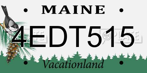 4EDT515 Maine License Plate