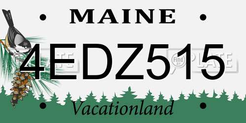 4EDZ515 Maine License Plate