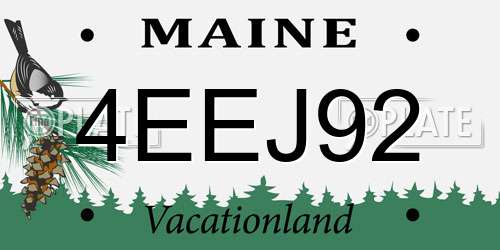 4EEJ92 Maine License Plate