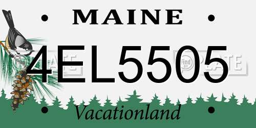 4EL5505 Maine License Plate