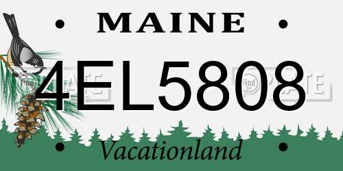4EL5808 Maine License Plate