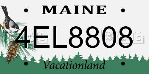 4EL8808 Maine License Plate