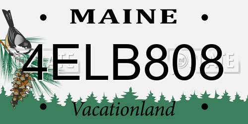 4ELB808 Maine License Plate