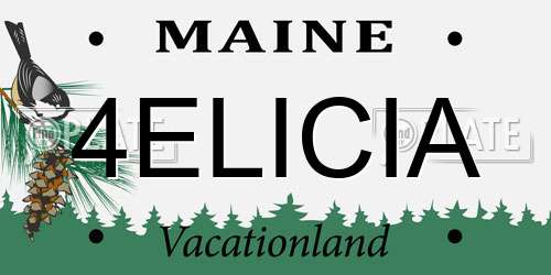 4ELICIA Maine License Plate