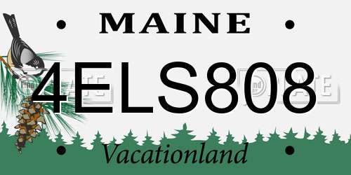 4ELS808 Maine License Plate
