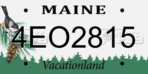 4EO2815 Maine License Plate