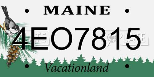 4EO7815 Maine License Plate