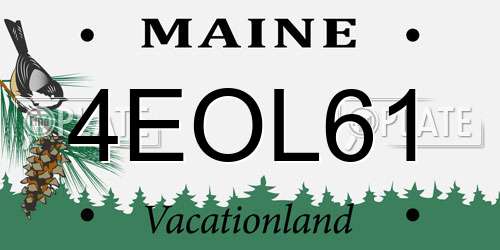 4EOL61 Maine License Plate