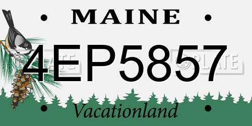 4EP5857 Maine License Plate