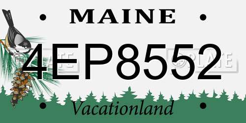 4EP8552 Maine License Plate
