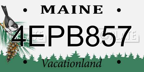 4EPB857 Maine License Plate