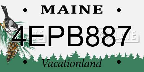 4EPB887 Maine License Plate