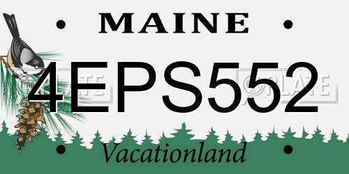 4EPS552 Maine License Plate