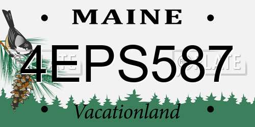 4EPS587 Maine License Plate