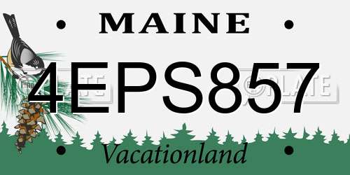 4EPS857 Maine License Plate