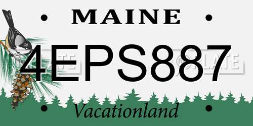 4EPS887 Maine License Plate