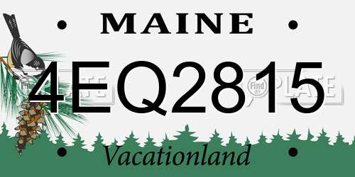 4EQ2815 Maine License Plate