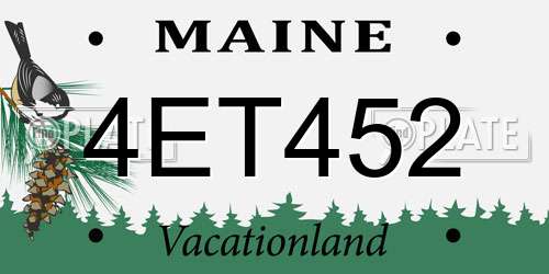 4ET452 Maine License Plate