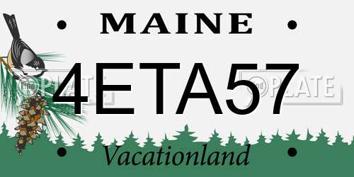4ETA57 Maine License Plate
