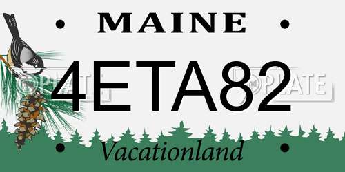 4ETA82 Maine License Plate