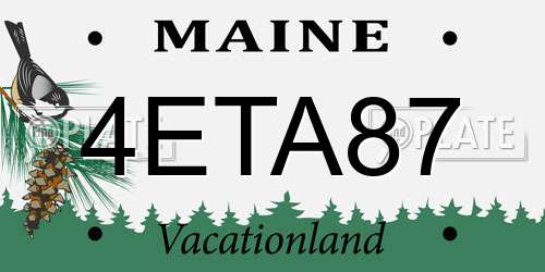 4ETA87 Maine License Plate