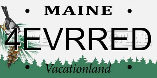 4EVRRED Maine License Plate