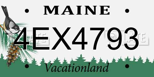 4EX4793 Maine License Plate