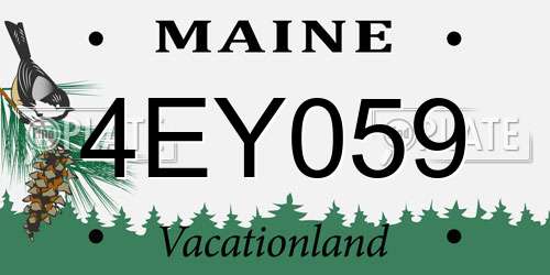 4EY059 Maine License Plate