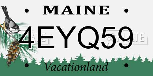 4EYQ59 Maine License Plate