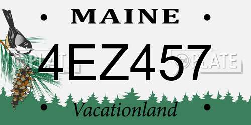 4EZ457 Maine License Plate