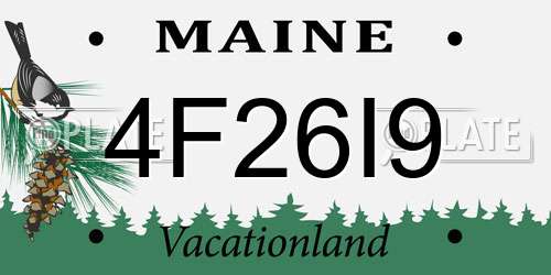 4F26I9 Maine License Plate