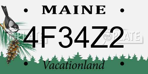 4F34Z2 Maine License Plate