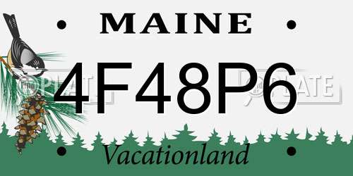 4F48P6 Maine License Plate