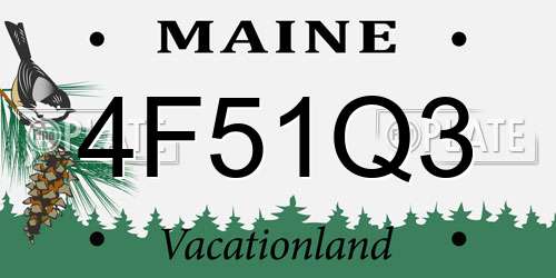 4F51Q3 Maine License Plate