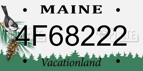 4F68222 Maine License Plate