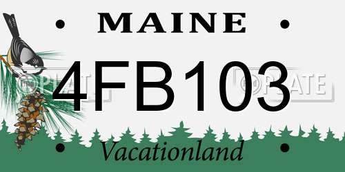 4FB103 Maine License Plate