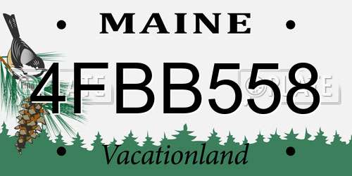 4FBB558 Maine License Plate
