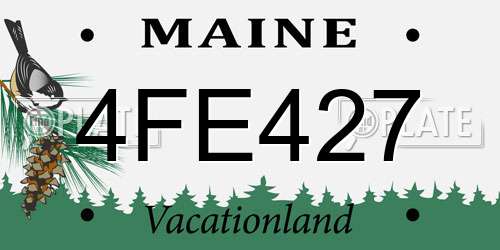 4FE427 Maine License Plate