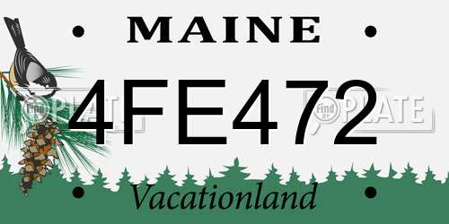 4FE472 Maine License Plate