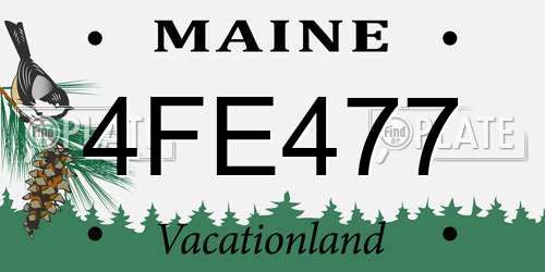 4FE477 Maine License Plate