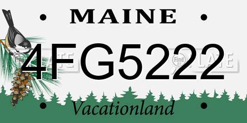 4FG5222 Maine License Plate