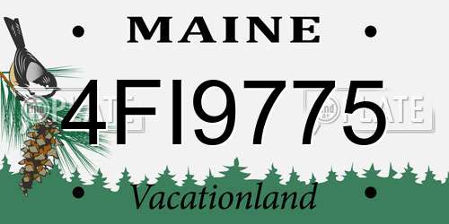 4FI9775 Maine License Plate