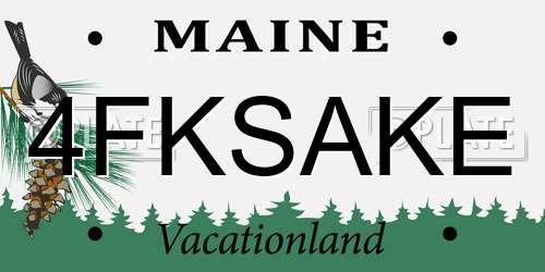 4FKSAKE Maine License Plate