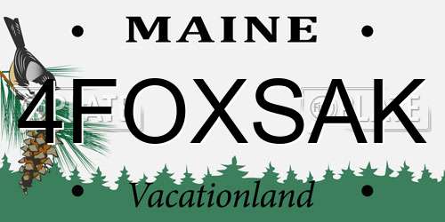 4FOXSAK Maine License Plate