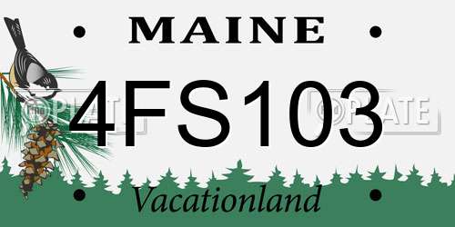 4FS103 Maine License Plate