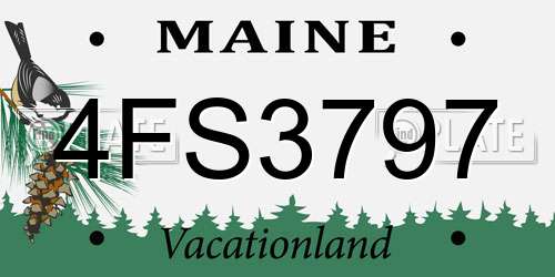 4FS3797 Maine License Plate